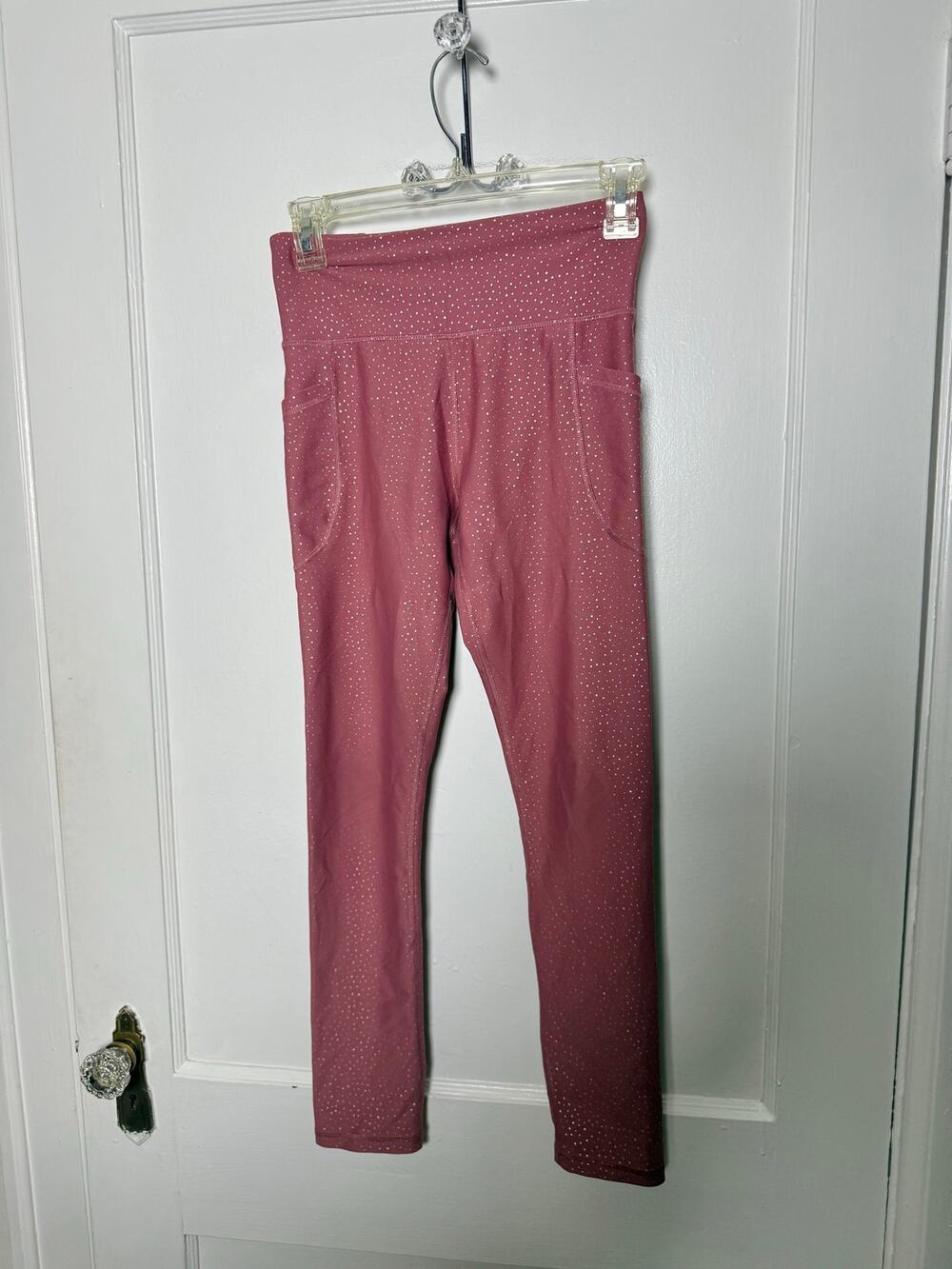 Old Navy Girls XL 14-16 Pink High Rise Powersoft Leggings Go-Dry Sparkle